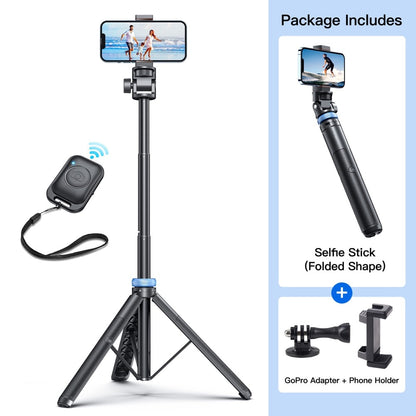 Newest Selfie Stick Tripod With Wireless Bluetooth Remote for iPhone 14/13/12 Pro Max/Samsung/GoPro Lightweight Tripod Stand
