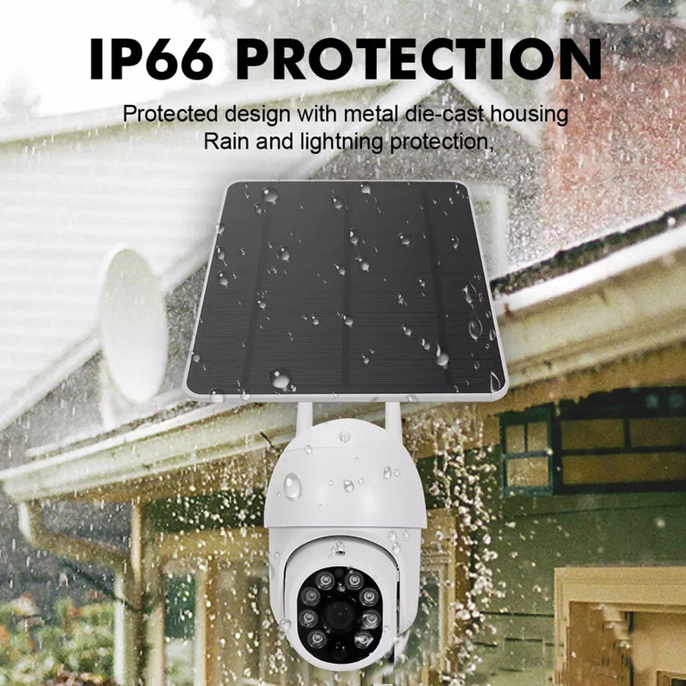 REHENT 3MP Outdoor 10400mAh Battery WIFI Wireless Alarm Auto Tracking 5W Solar CCTV  Security Surveillance IP Camera with Patrol